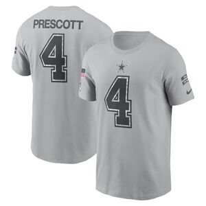 Dallas Cowboys‎ Nike Salute to Service #4 Dak Prescott T-Shirt Mens XL Gray NEW